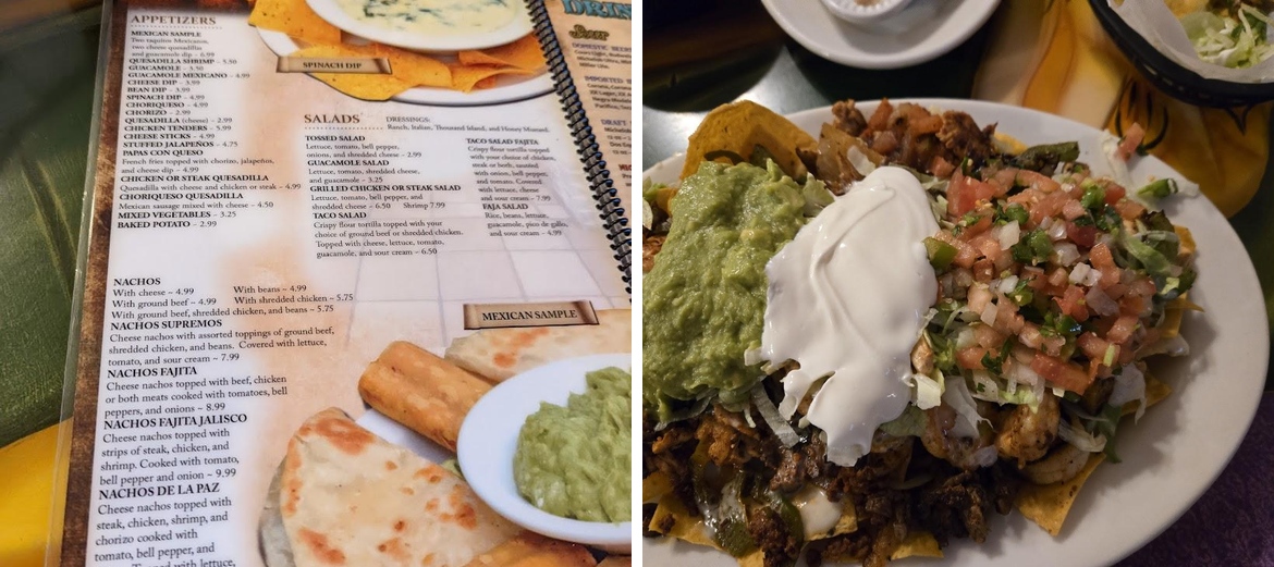 De la Paz Menu